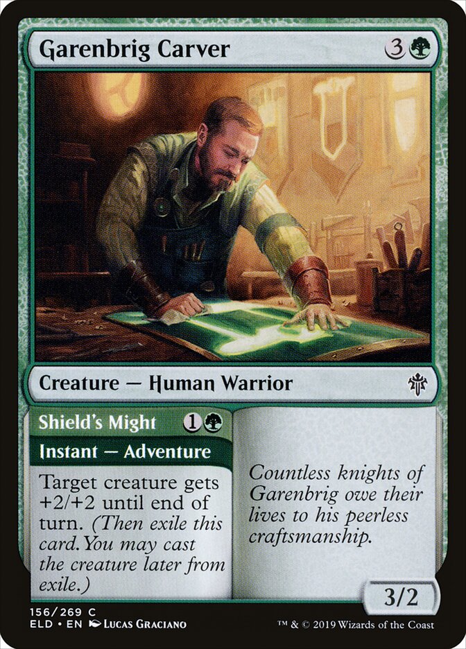 Garenbrig Carver // Shield's Might (Throne of Eldraine)