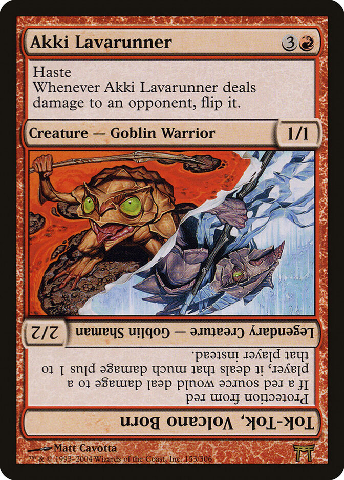 Akki Lavarunner // Tok-Tok, Volcano Born (Champions of Kamigawa)