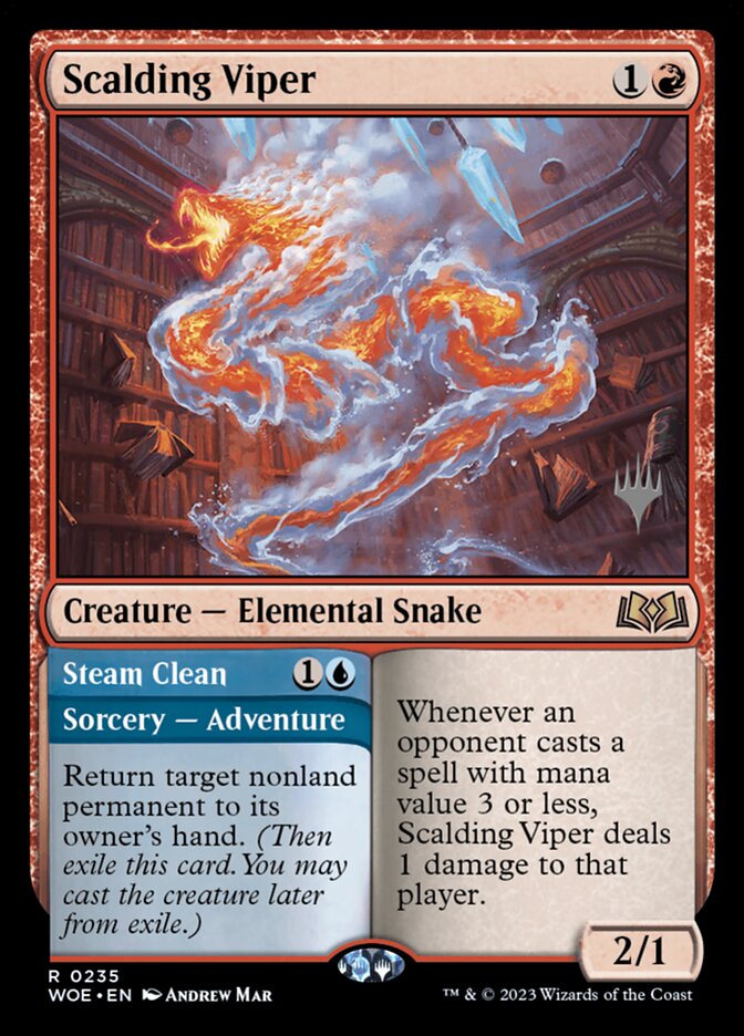 Scalding Viper // Steam Clean (Wilds of Eldraine Promos)