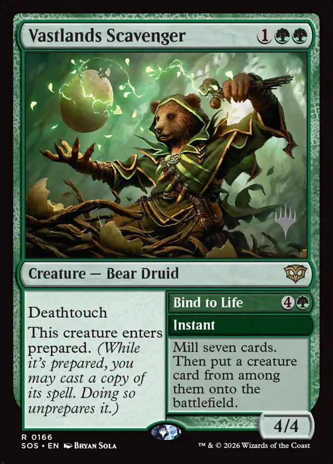 Vastlands Scavenger // Bind to Life (Secrets of Strixhaven Promos)