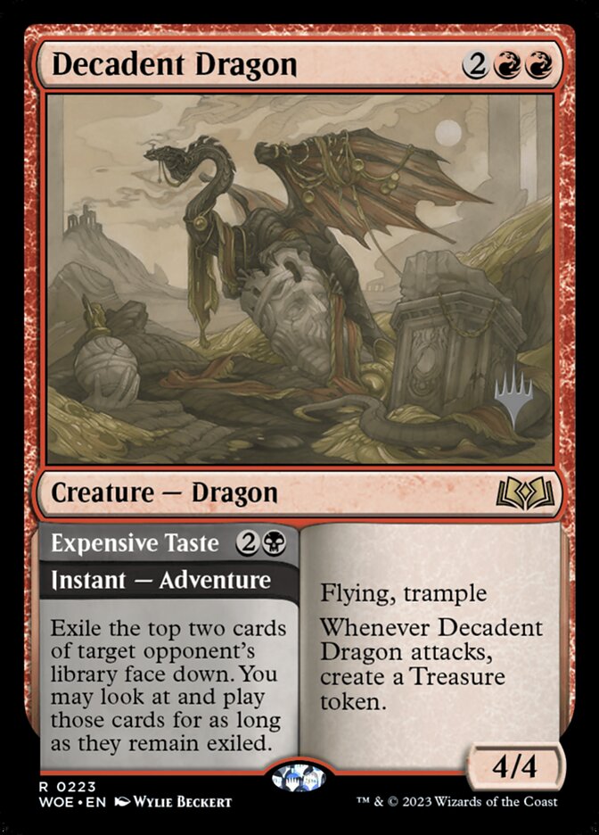 Decadent Dragon // Expensive Taste (Wilds of Eldraine Promos)