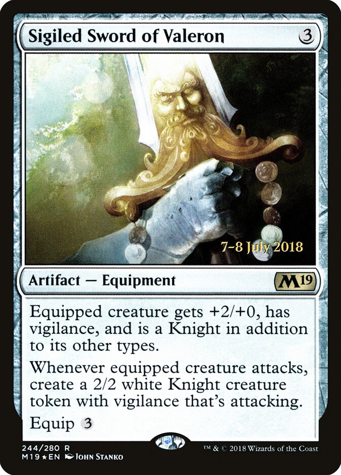 Sigiled Sword of Valeron (Core Set 2019 Promos)