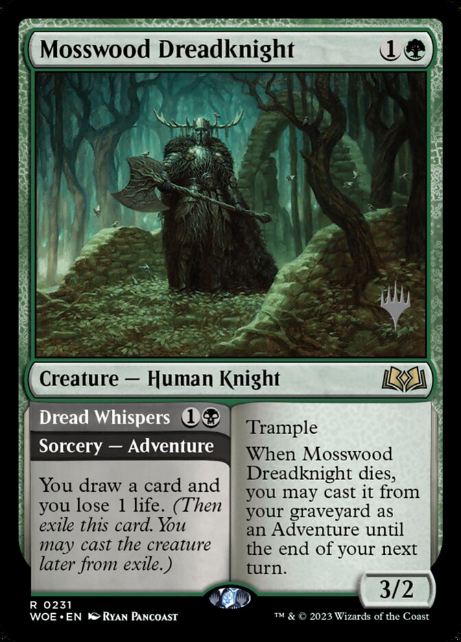 Mosswood Dreadknight // Dread Whispers (Wilds of Eldraine Promos)