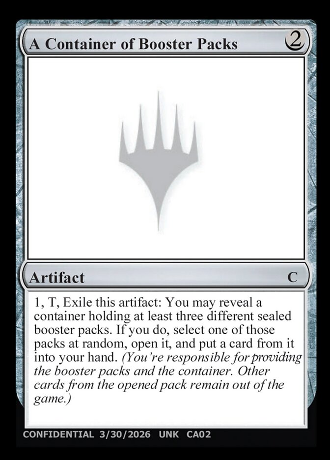 A Container of Booster Packs (Unknown Event)