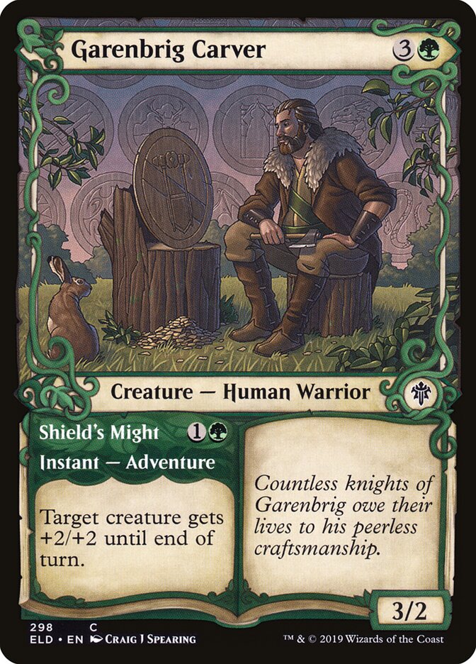 Garenbrig Carver // Shield's Might (Throne of Eldraine)