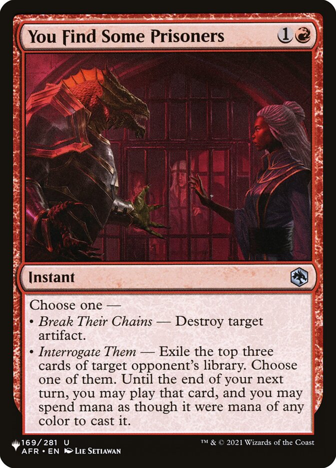 You Find Some Prisoners (The List)