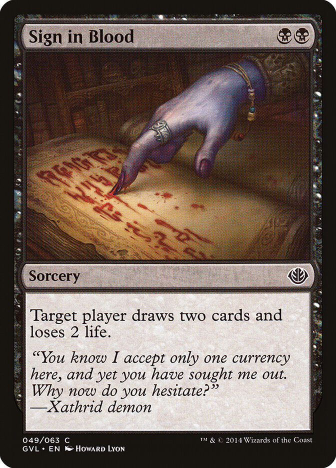 Sign in Blood (Duel Decks Anthology: Garruk vs. Liliana)