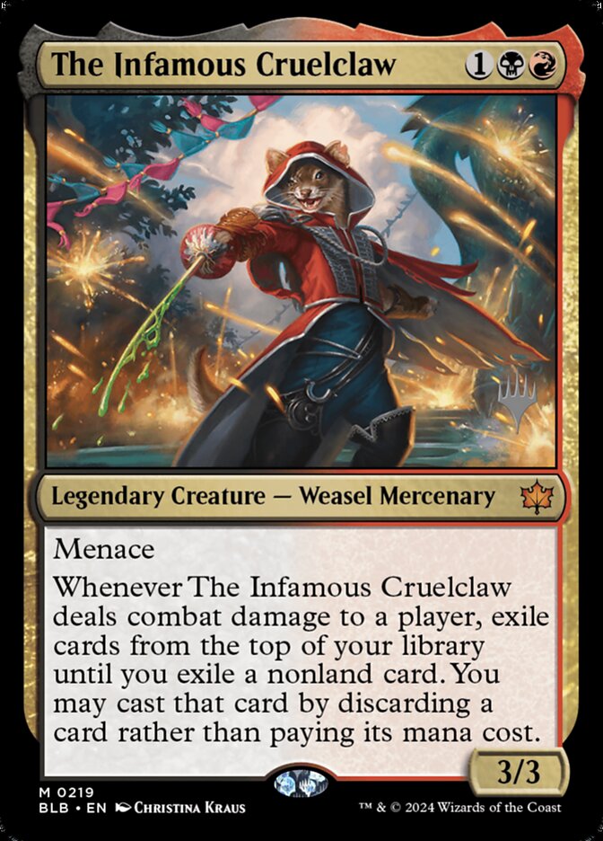 The Infamous Cruelclaw (Bloomburrow Promos)