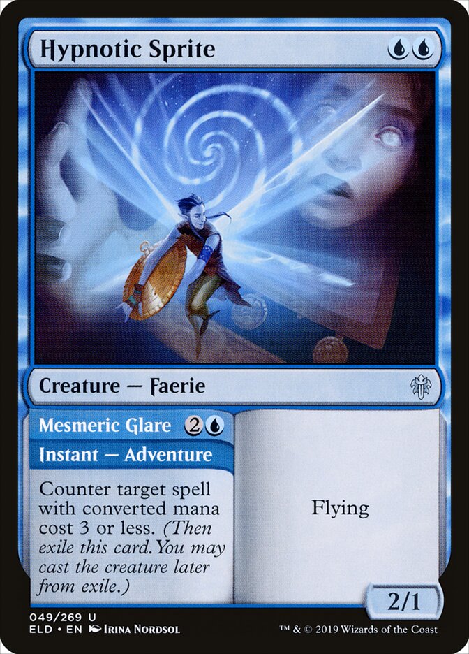 Hypnotic Sprite // Mesmeric Glare (Throne of Eldraine)