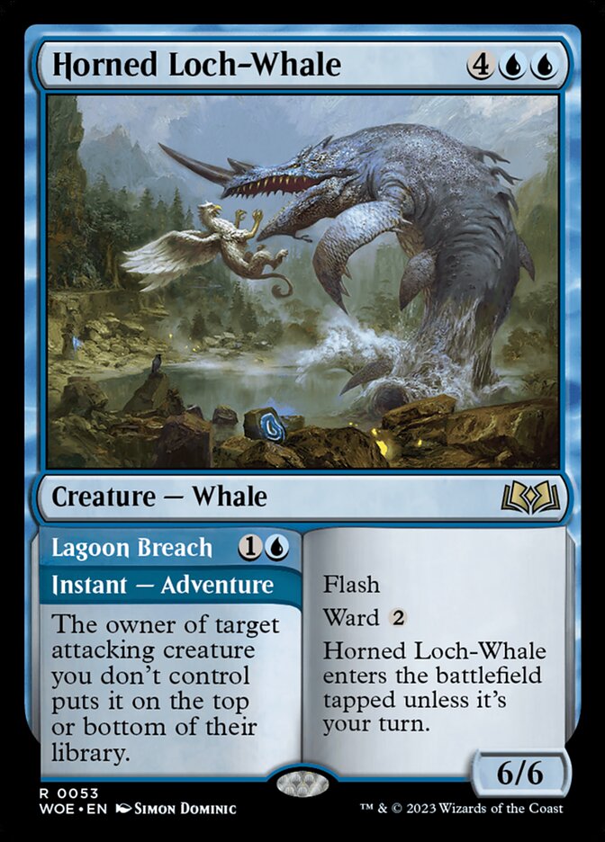 Horned Loch-Whale // Lagoon Breach (Wilds of Eldraine)