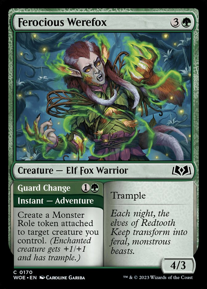 Ferocious Werefox // Guard Change (Wilds of Eldraine)