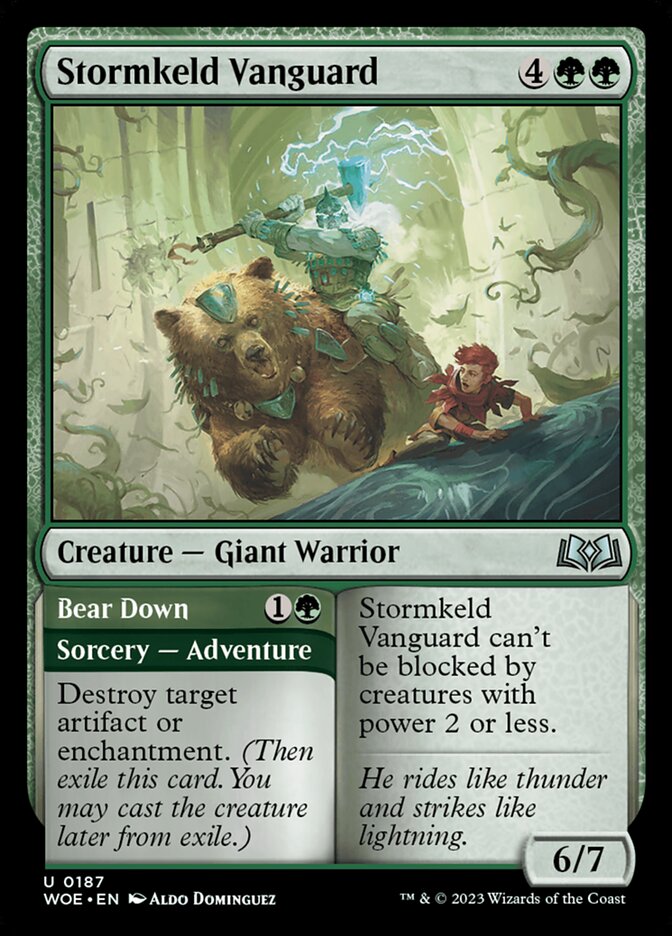Stormkeld Vanguard // Bear Down (Wilds of Eldraine)