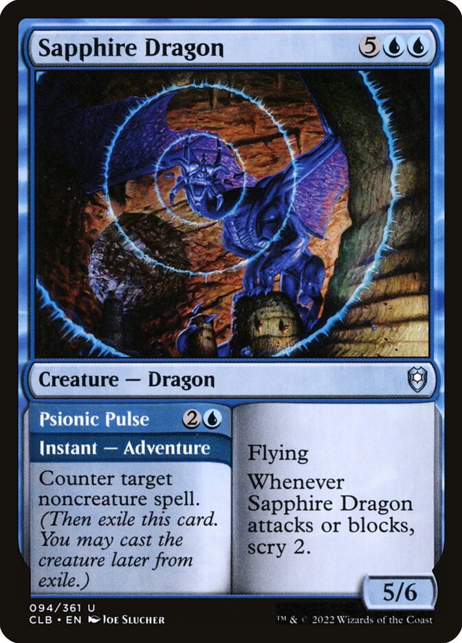 Sapphire Dragon // Psionic Pulse (Commander Legends: Battle for Baldur's Gate)