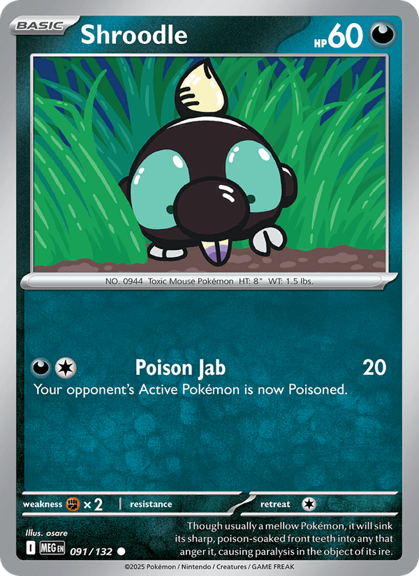Shroodle - 091/132 (ME01: Mega Evolution)