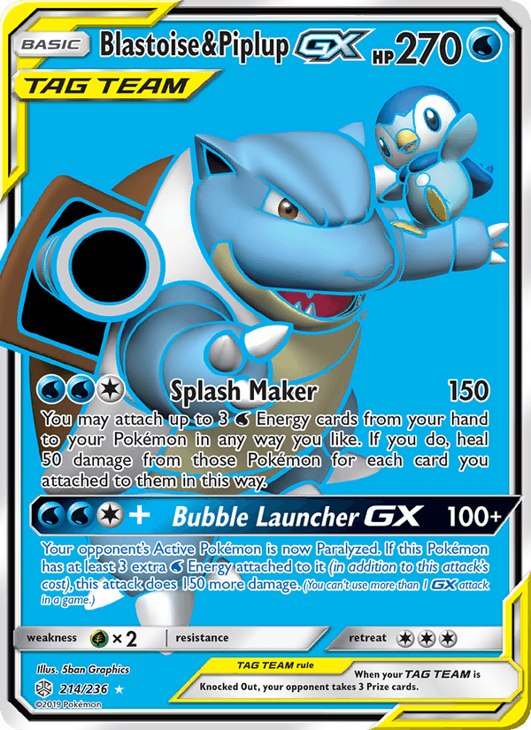 Blastoise & Piplup GX (Full Art) (SM - Cosmic Eclipse)