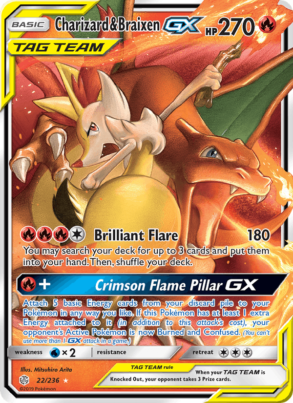 Charizard & Braixen GX (SM - Cosmic Eclipse)
