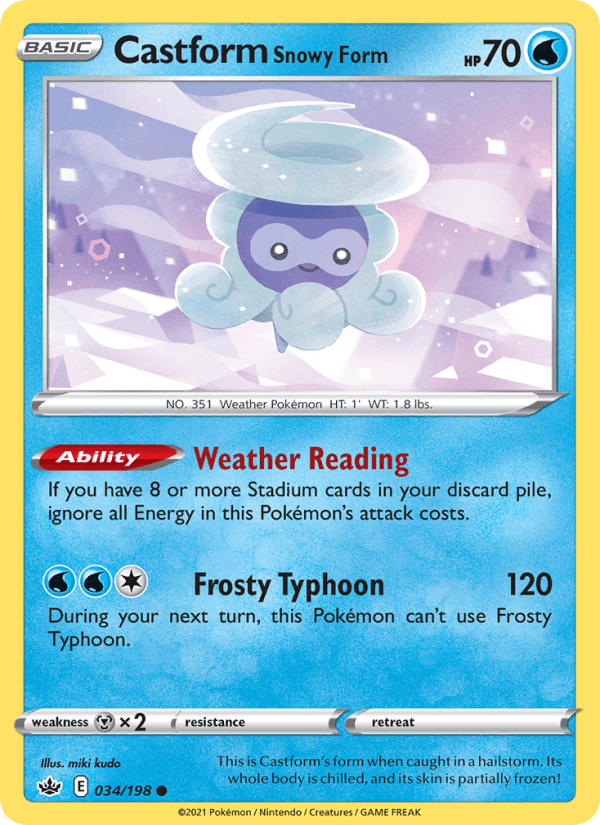 Castform Snowy Form (SWSH06: Chilling Reign)